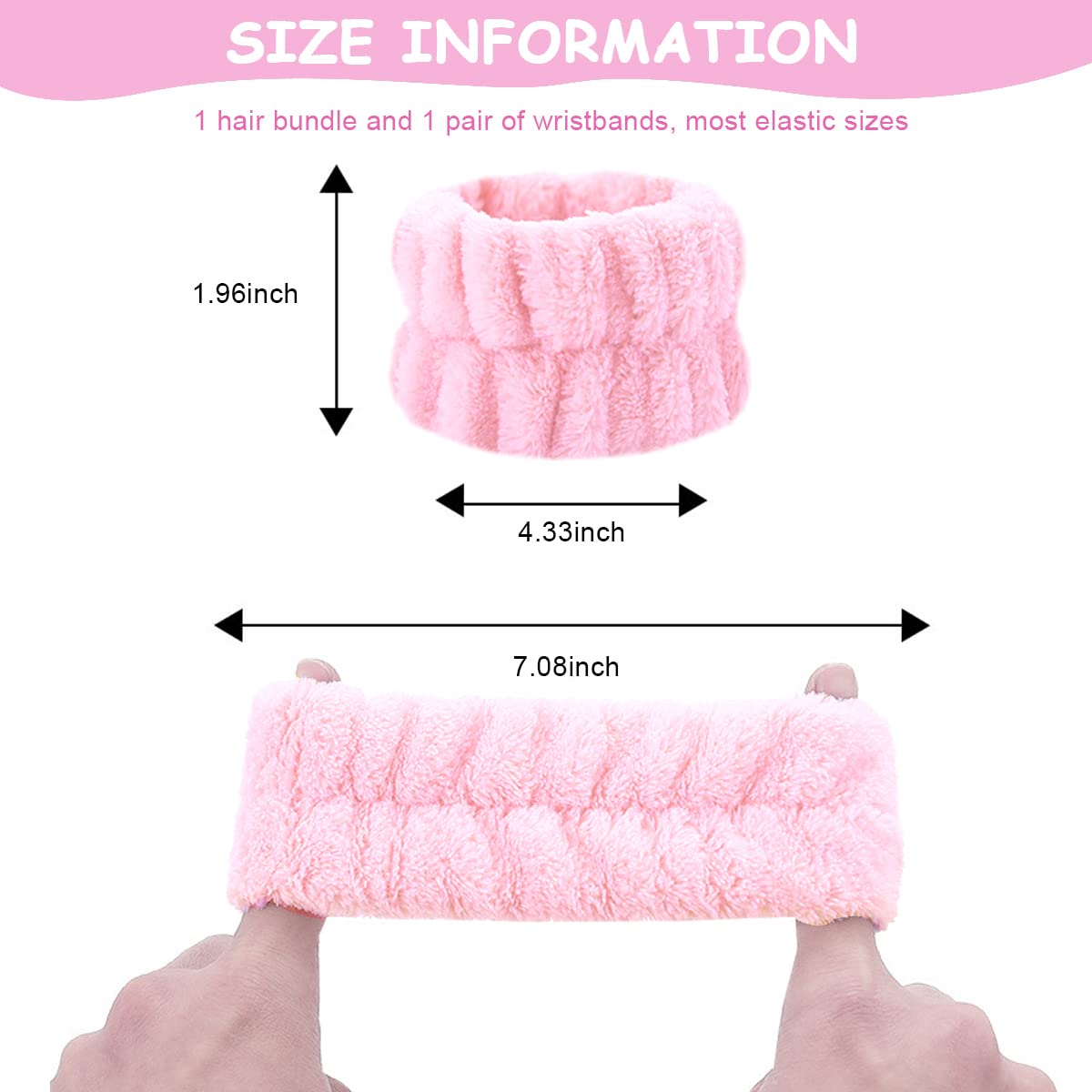MAYCREATE 3Pcs Face Washing Headband Wristband Combo Kit, Microfiber Absorbent Hairband Wrist Wash Band Towel for Women Girls for Skincare Makeup Yoga Sport (Pink) MAYCREATE 3Pcs Face Washing Headband Wristband Combo Kit, Microfiber Absorbent Hairband Wrist Wash Band Towel for Women Girls for Skincare Makeup Yoga Sport (Pink)